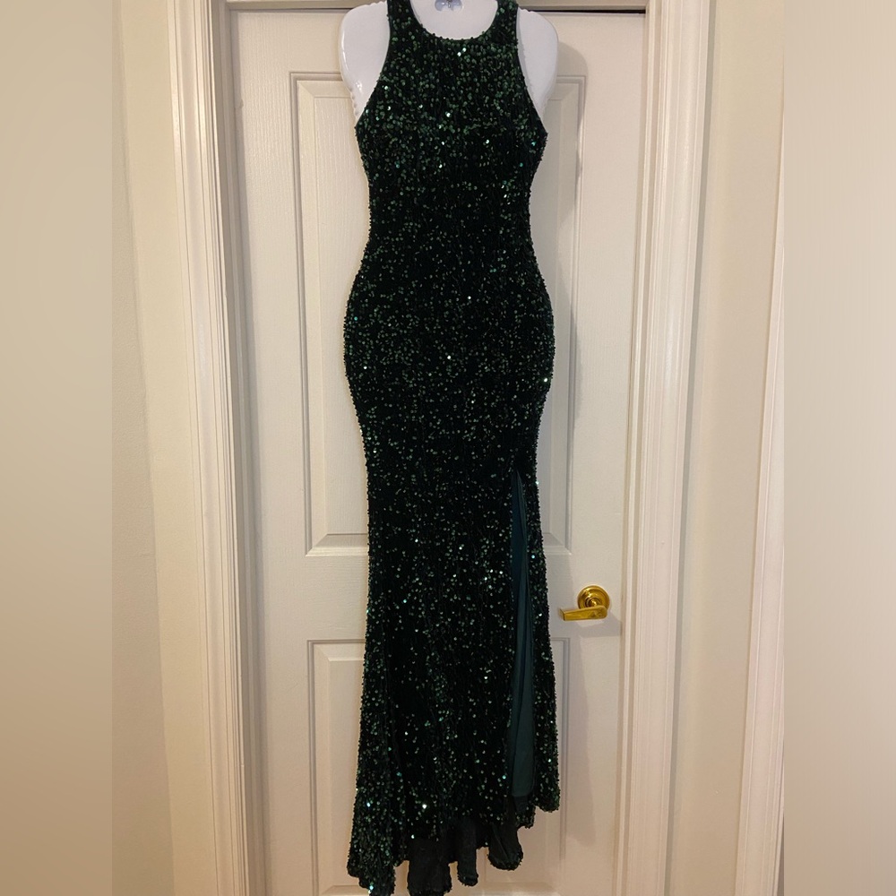 Split Thigh Sequin Dress